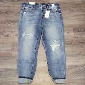 Judy Blue Light Blue Distressed Boyfriend Jeans